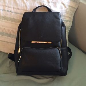 Black Leather Backpack - Coofit